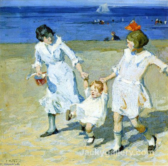 Two Females Swinging a Child by Edward Henry Potthast paintings reproduction